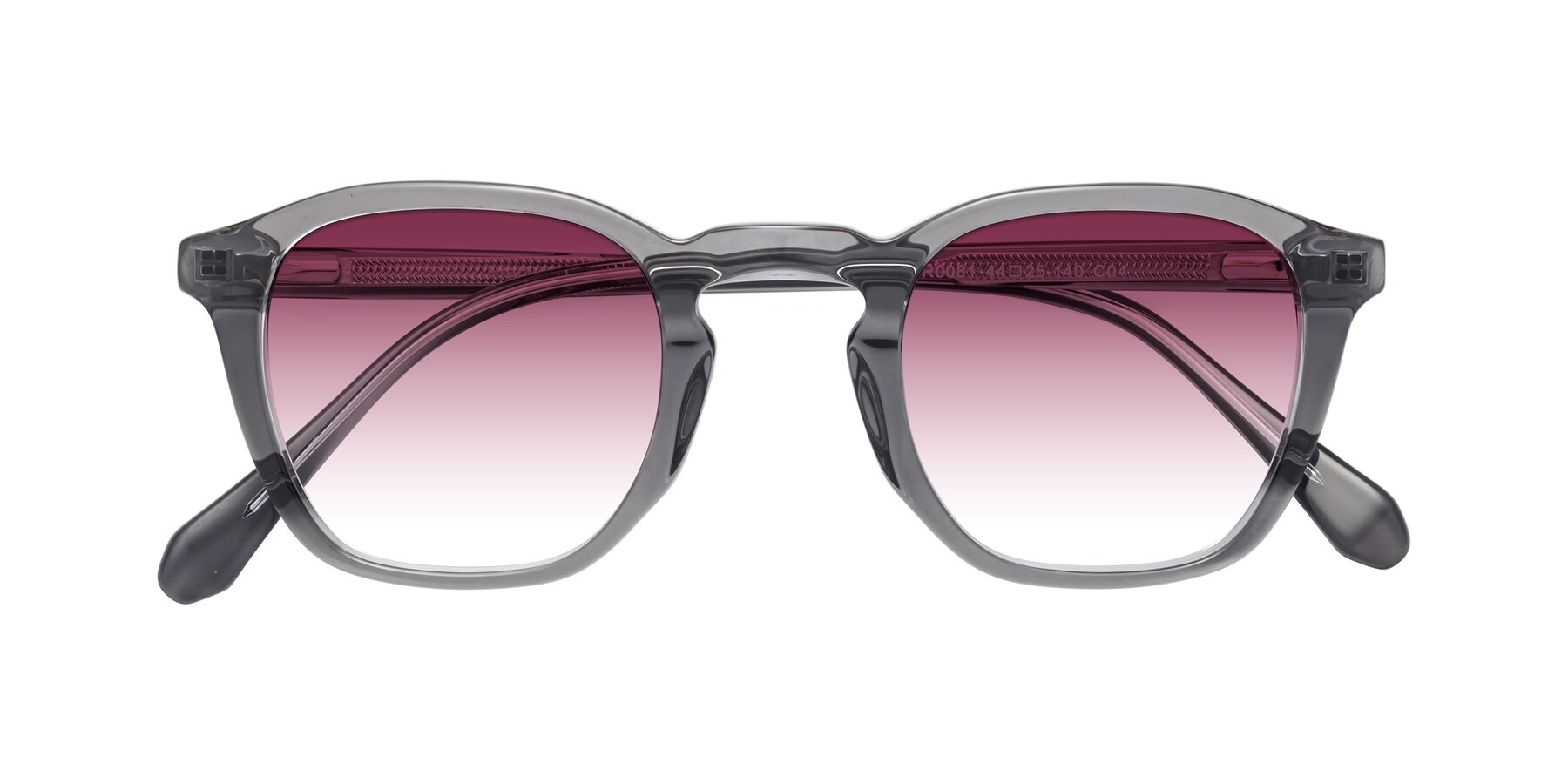 Folded Front of Producer in Transparent Gray with Wine Gradient Lenses