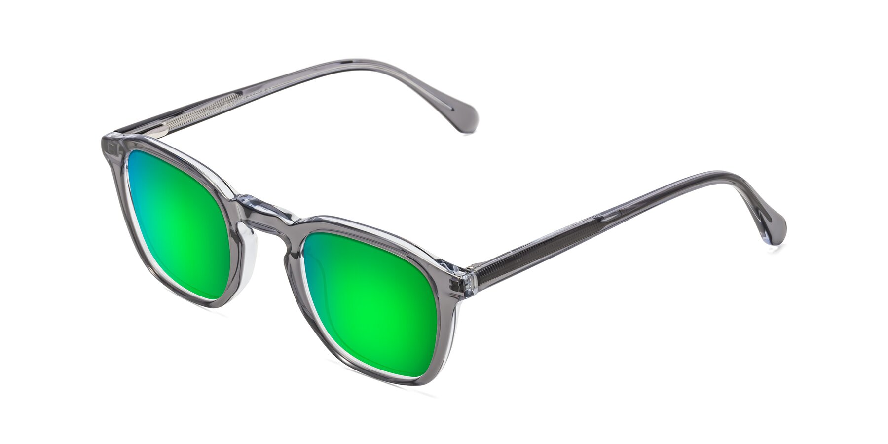 Angle of Producer in Transparent Gray with Green Mirrored Lenses