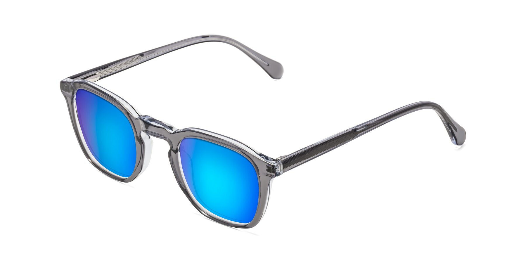 Angle of Producer in Transparent Gray with Blue Mirrored Lenses