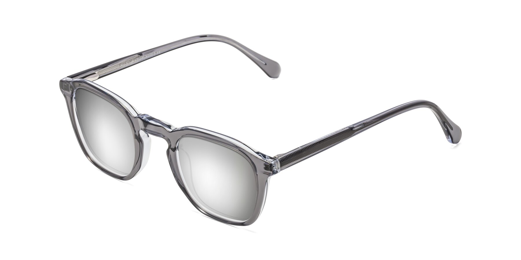 Angle of Producer in Transparent Gray with Silver Mirrored Lenses