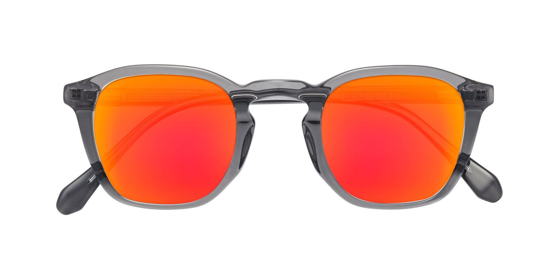 Folded Front of Producer in Transparent Gray with Red Gold Mirrored Lenses