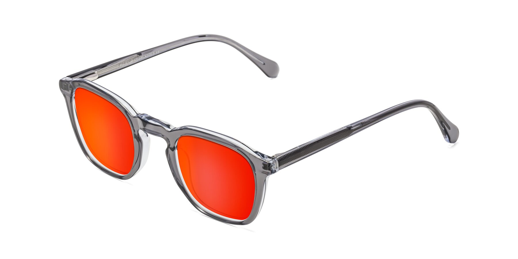 Angle of Producer in Transparent Gray with Red Gold Mirrored Lenses