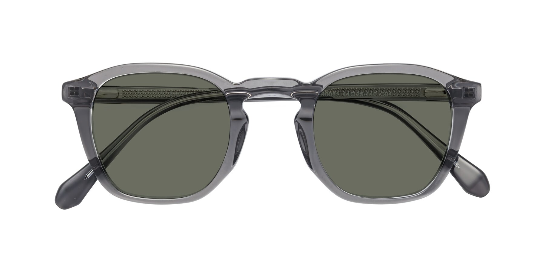 Folded Front of Producer in Transparent Gray with Gray Polarized Lenses