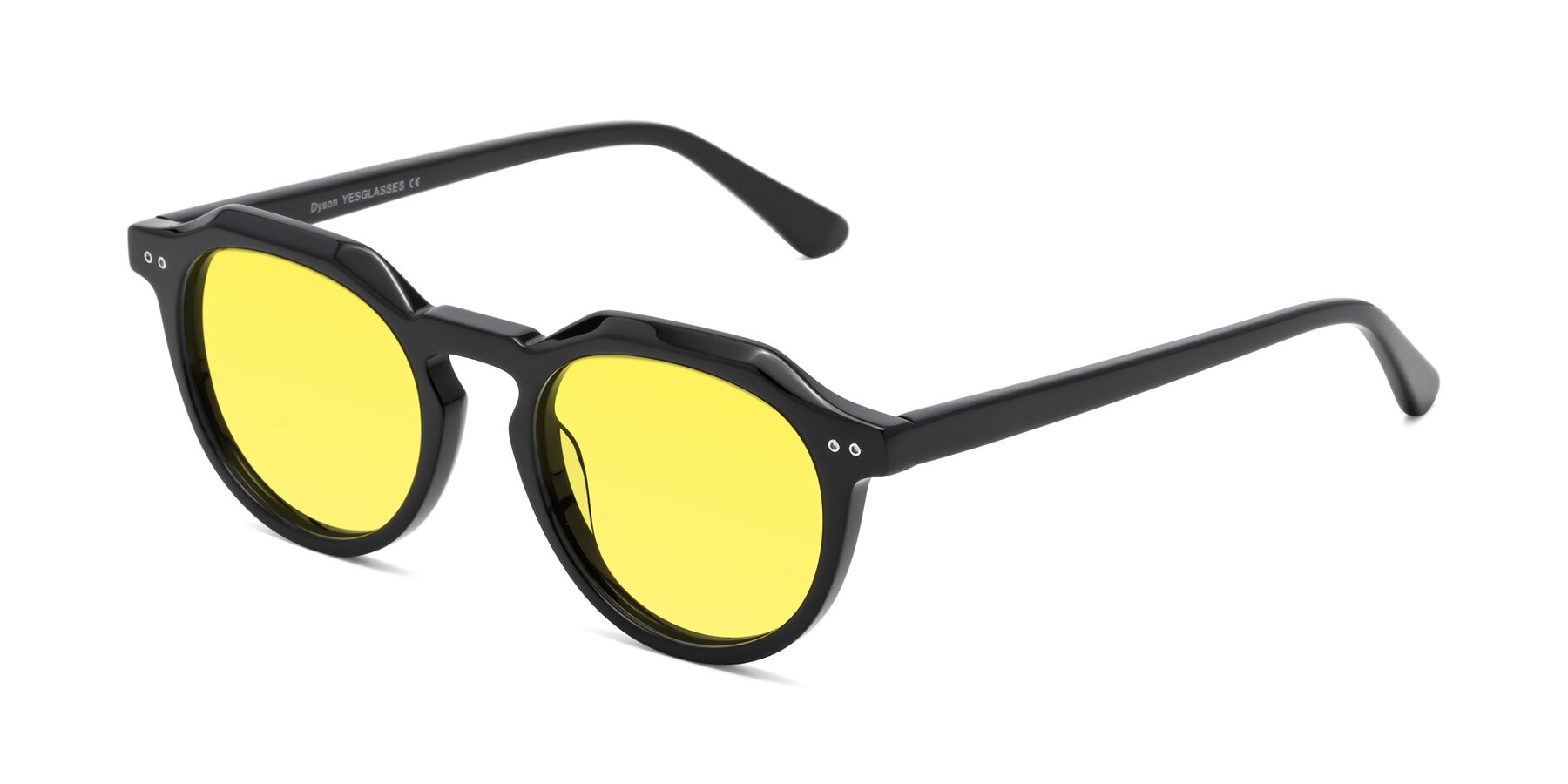 Angle of Dyson in Black with Medium Yellow Tinted Lenses