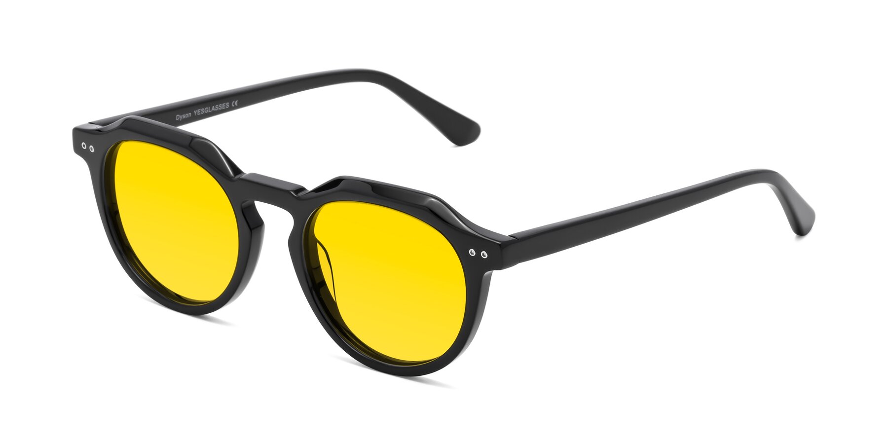 Angle of Dyson in Black with Yellow Tinted Lenses