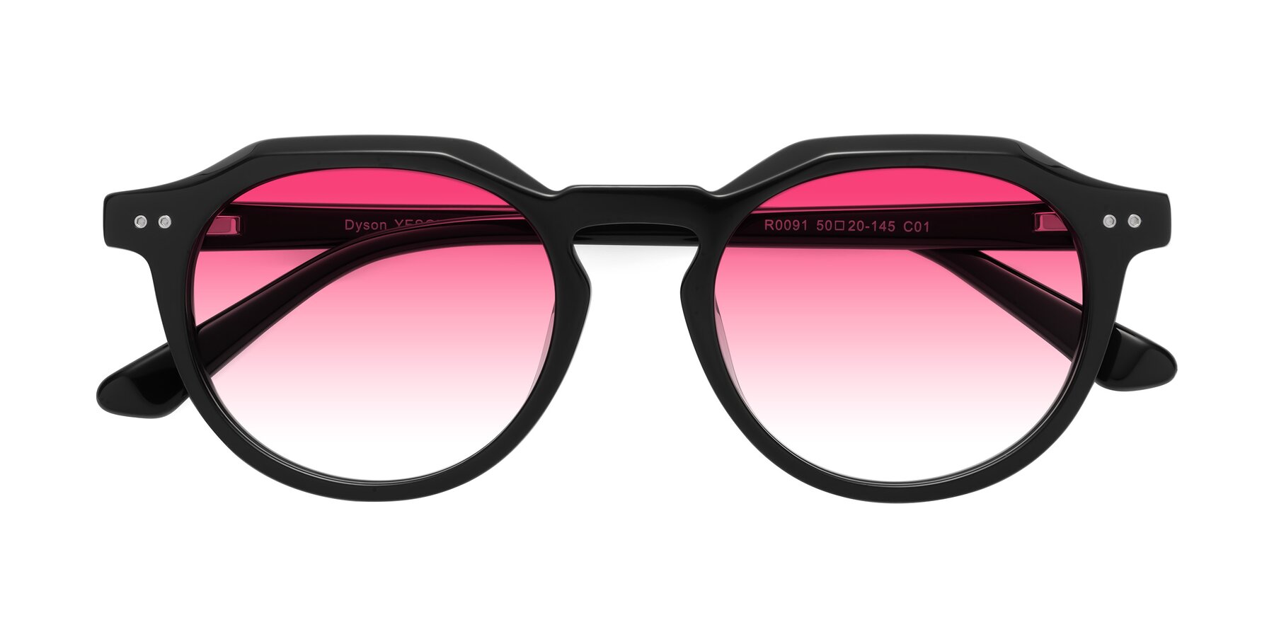 Folded Front of Dyson in Black with Pink Gradient Lenses