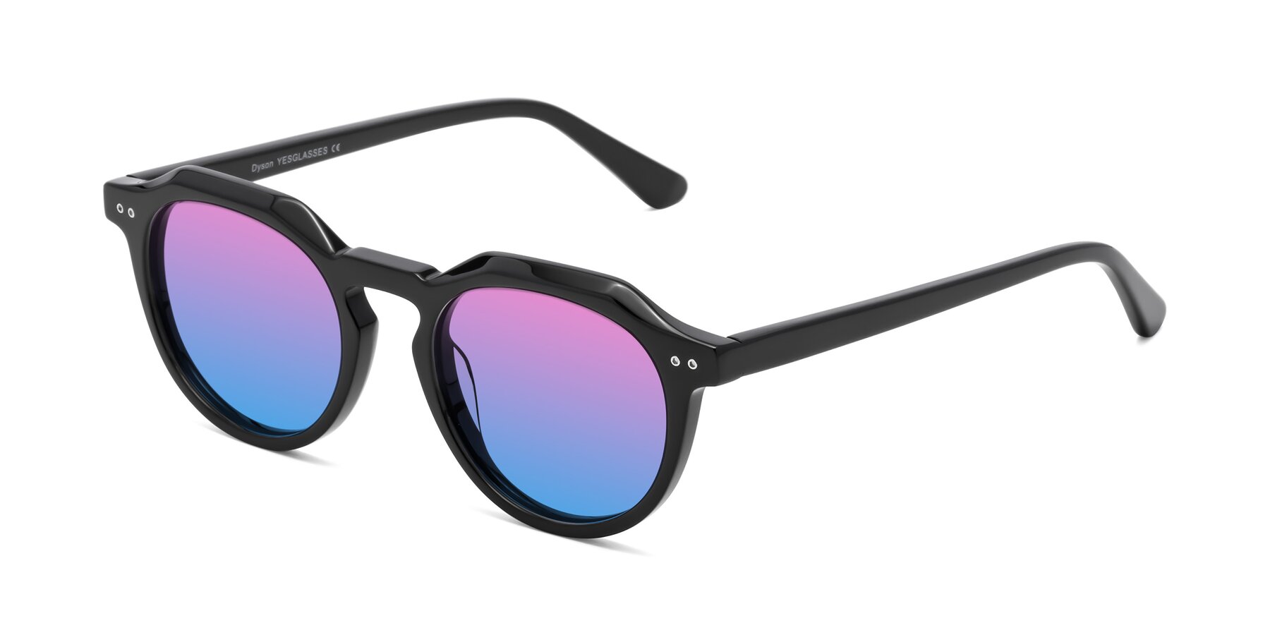 Angle of Dyson in Black with Pink / Blue Gradient Lenses