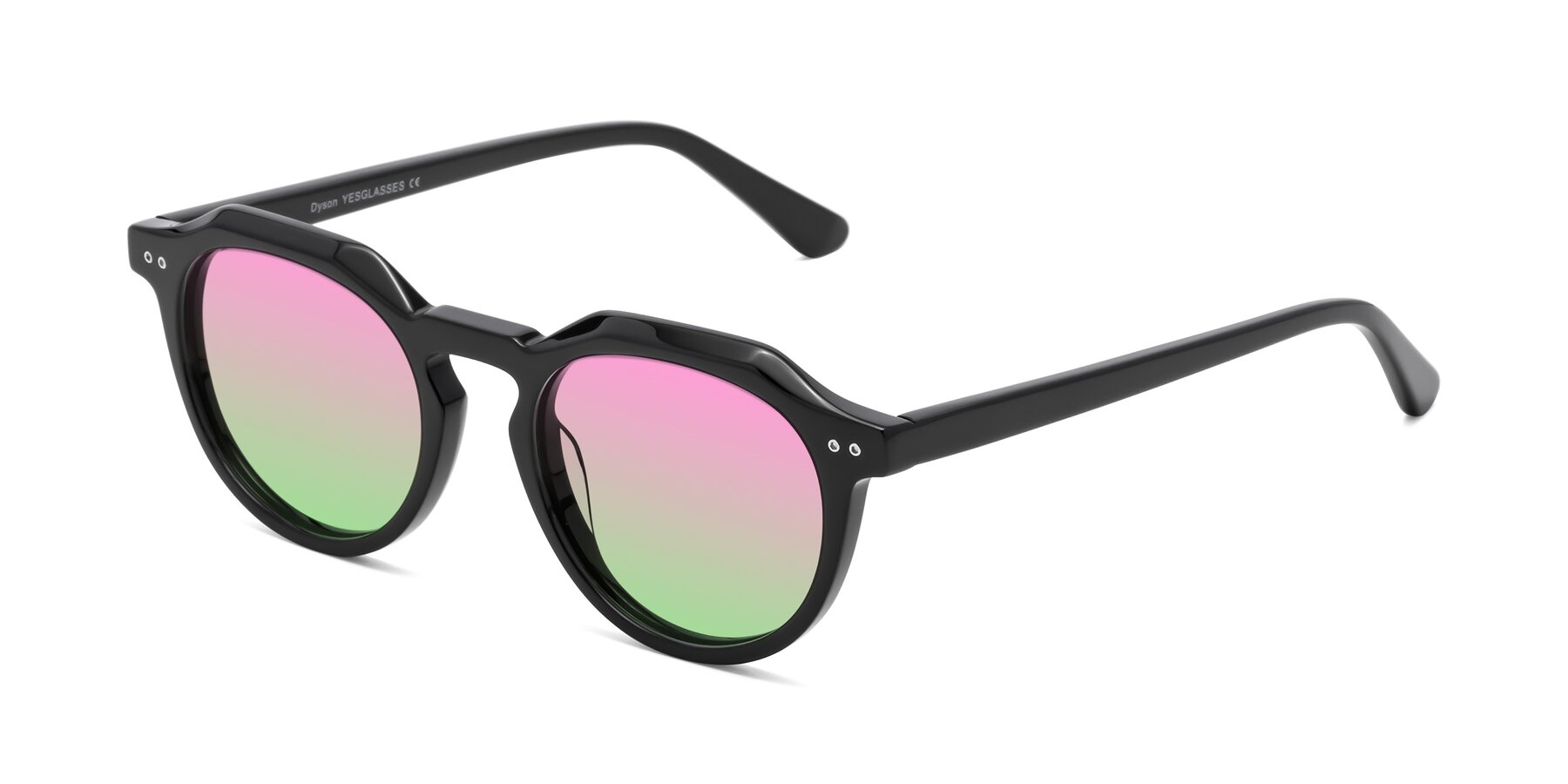 Angle of Dyson in Black with Pink / Green Gradient Lenses