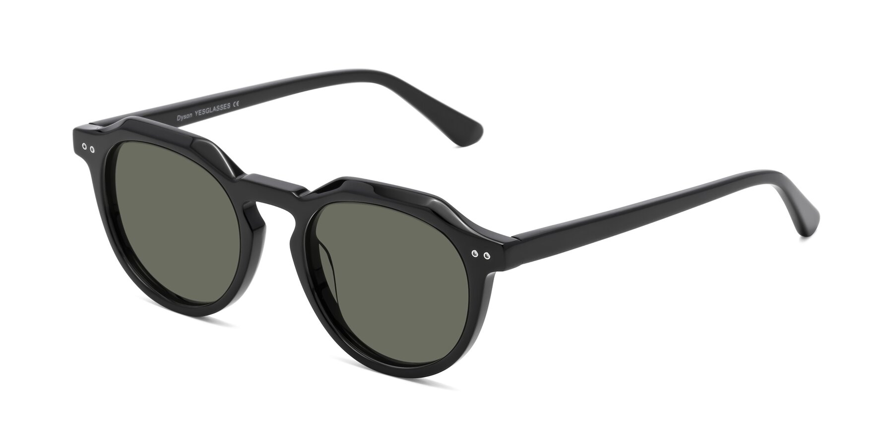 Angle of Dyson in Black with Gray Polarized Lenses
