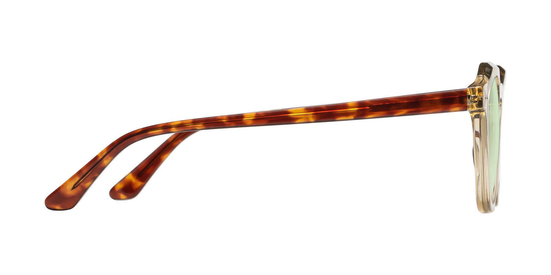 Side of Dyson in Amber-Tortoise with Light Green Tinted Lenses