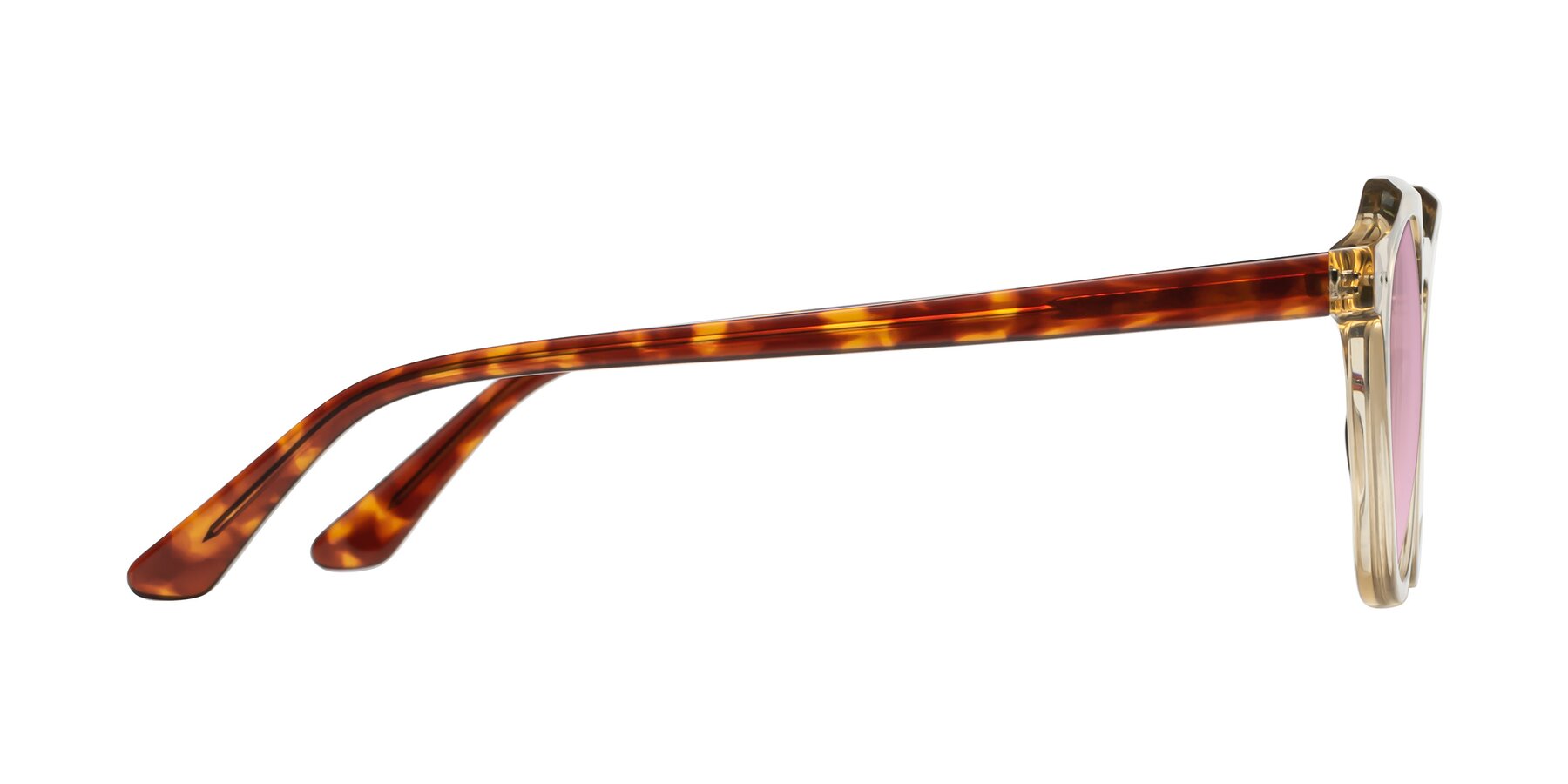 Side of Dyson in Amber-Tortoise with Light Wine Tinted Lenses