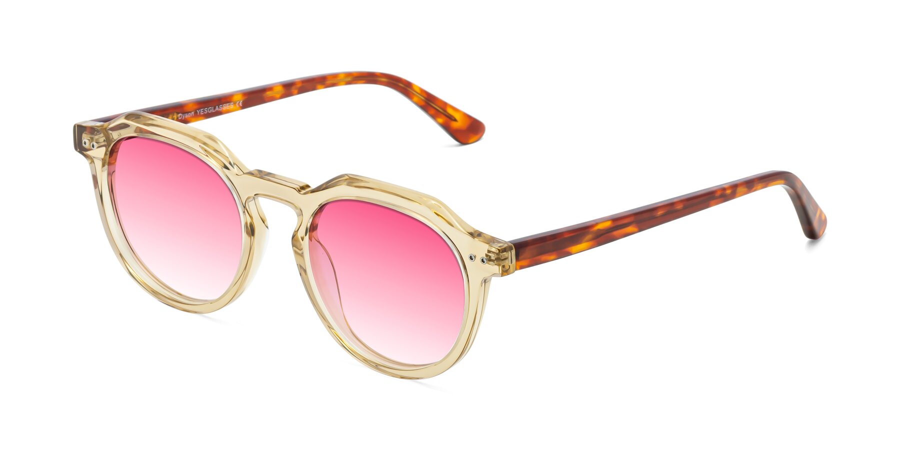 Angle of Dyson in Amber-Tortoise with Pink Gradient Lenses