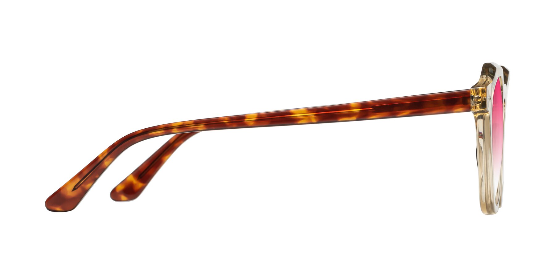 Side of Dyson in Amber-Tortoise with Pink Gradient Lenses