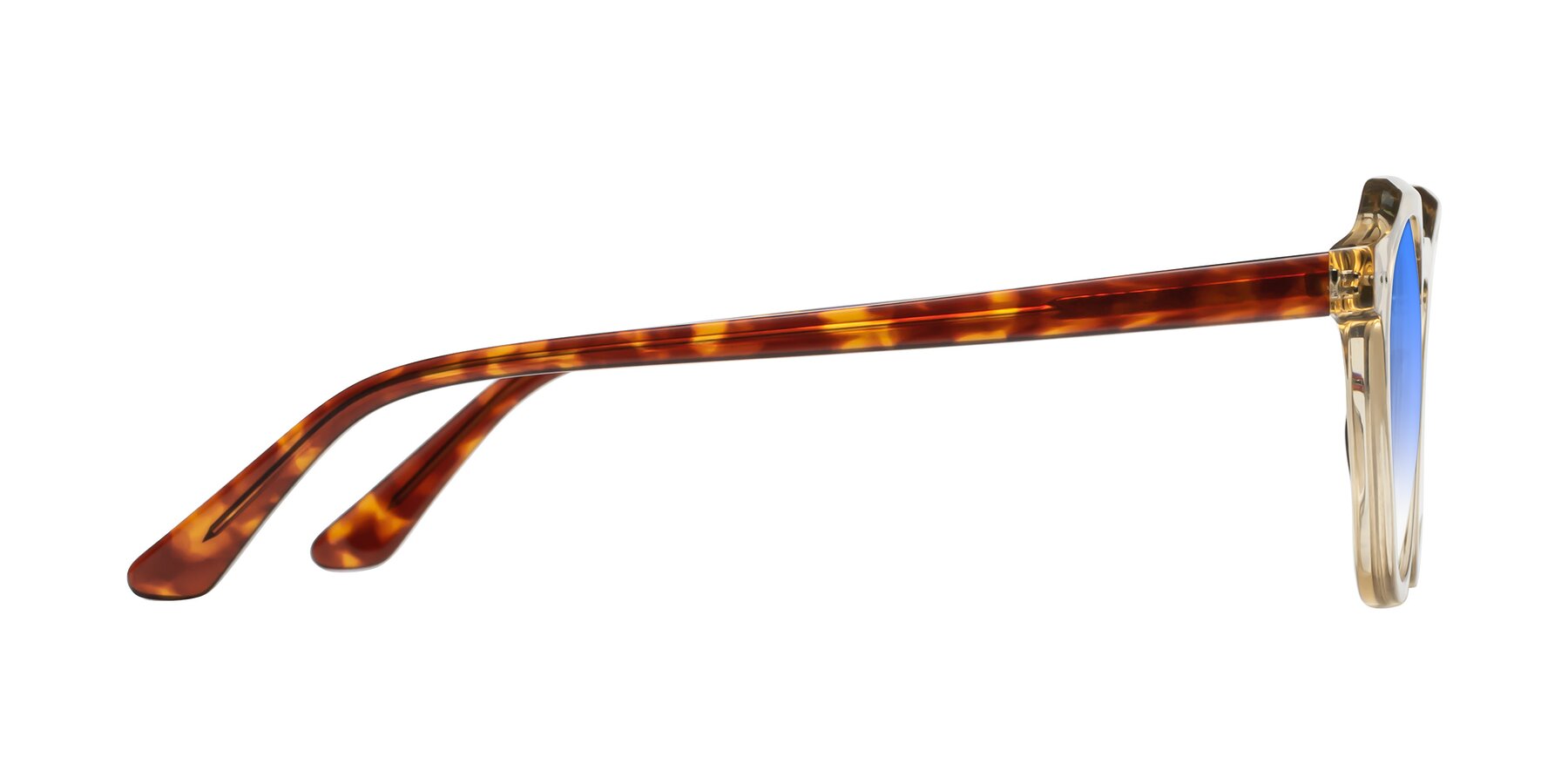 Side of Dyson in Amber-Tortoise with Blue Gradient Lenses