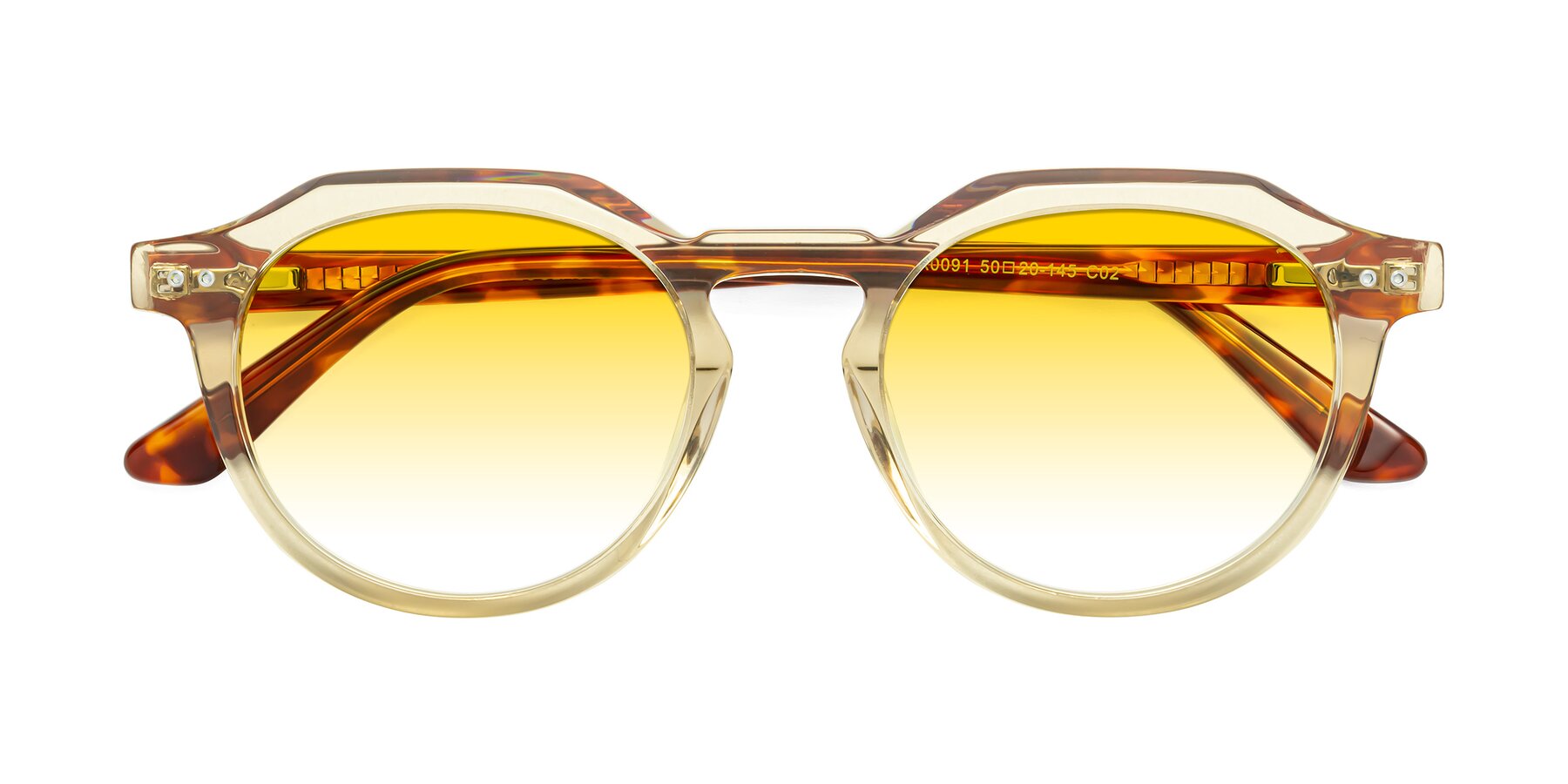 Folded Front of Dyson in Amber-Tortoise with Yellow Gradient Lenses