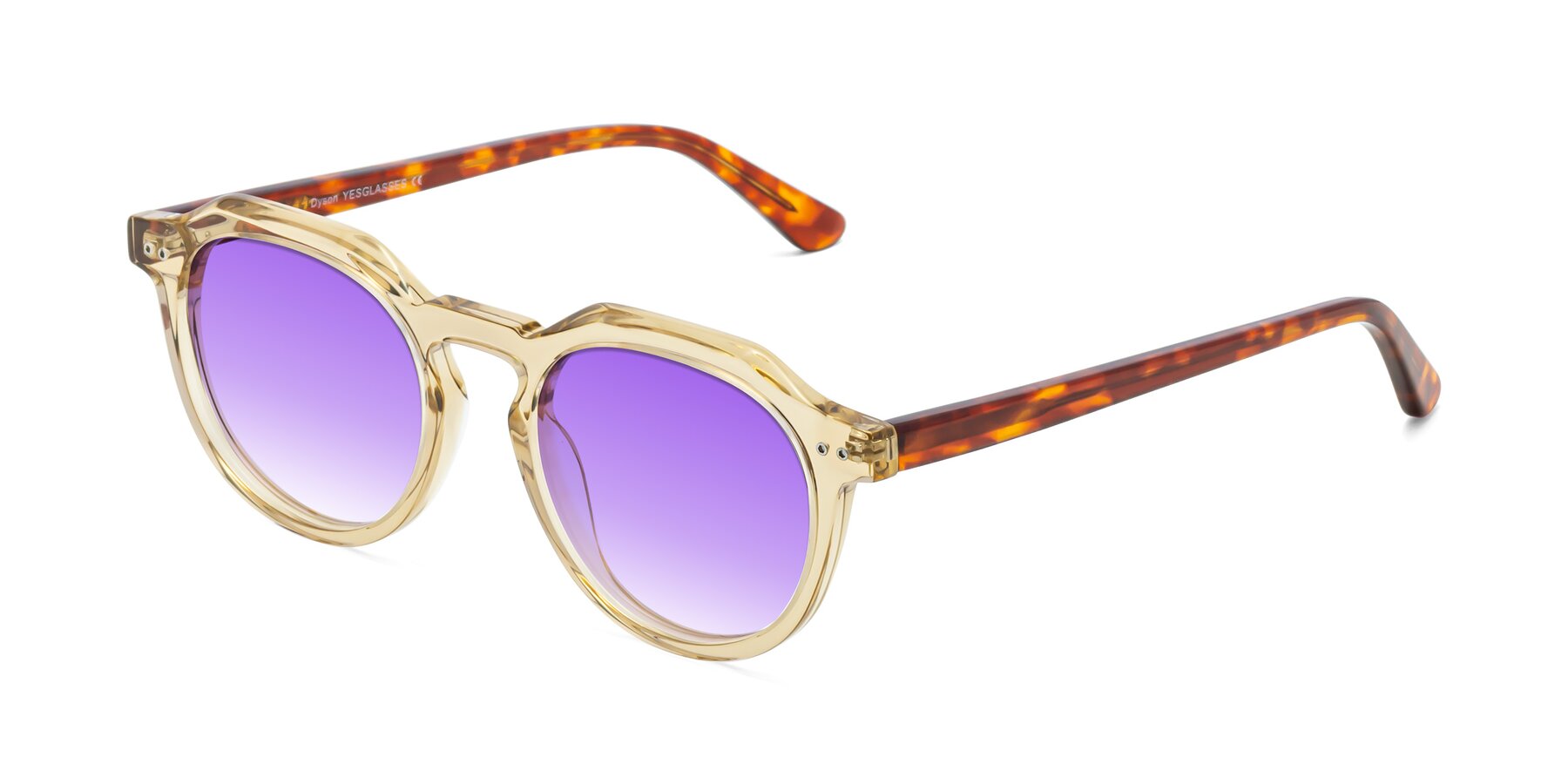 Angle of Dyson in Amber-Tortoise with Purple Gradient Lenses