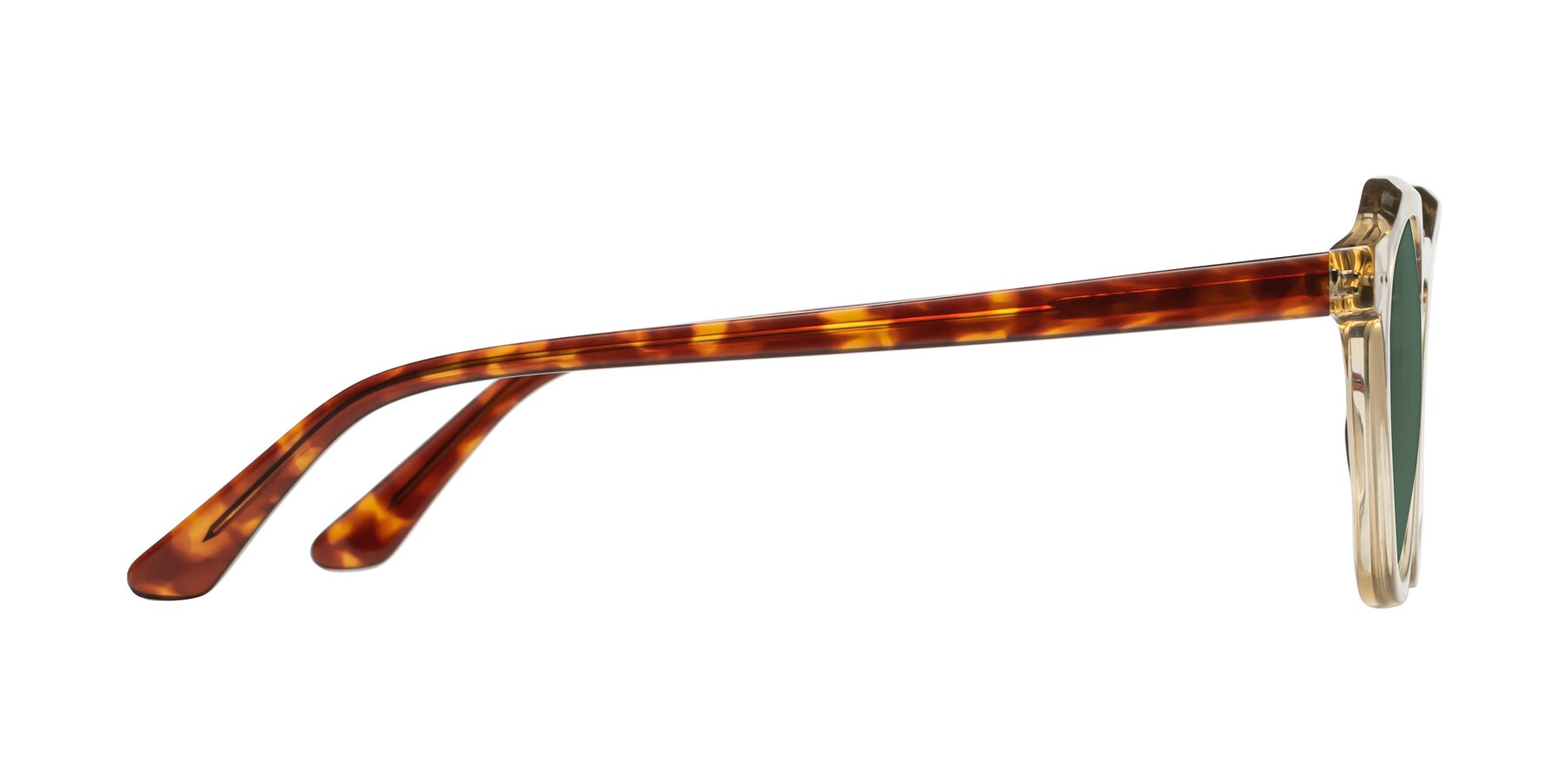 Side of Dyson in Amber-Tortoise with Green Polarized Lenses