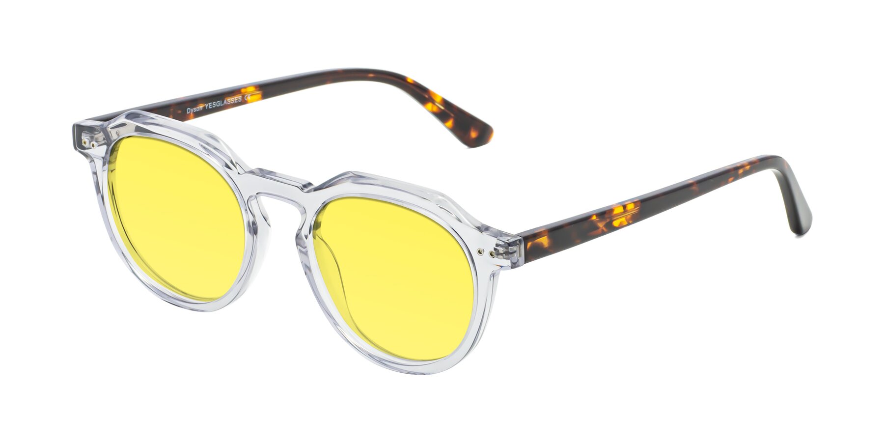 Angle of Dyson in Transparent Livid-Tortoise with Medium Yellow Tinted Lenses