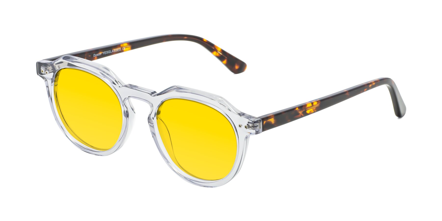 Angle of Dyson in Transparent Livid-Tortoise with Yellow Tinted Lenses