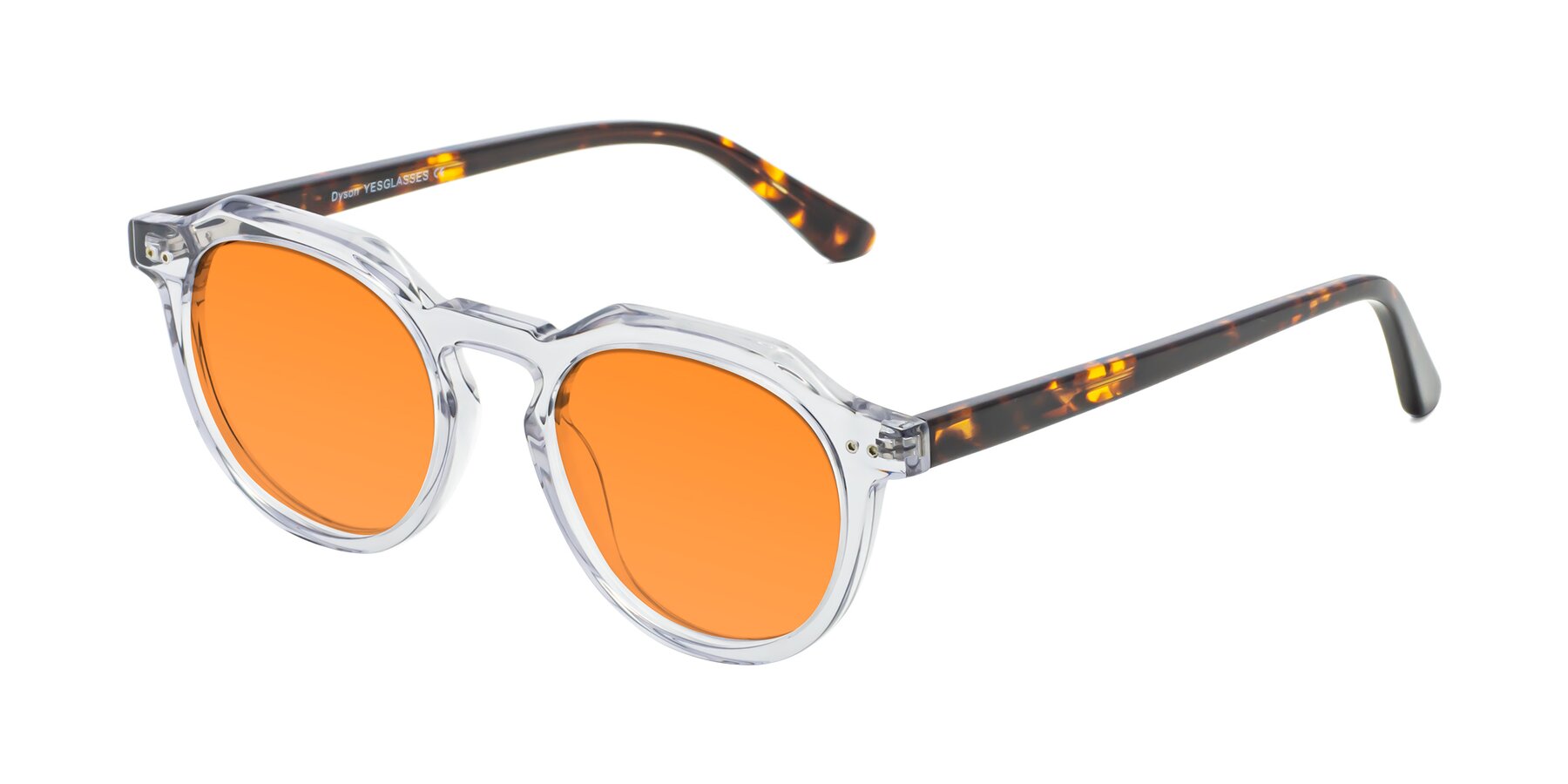 Angle of Dyson in Transparent Livid-Tortoise with Orange Tinted Lenses