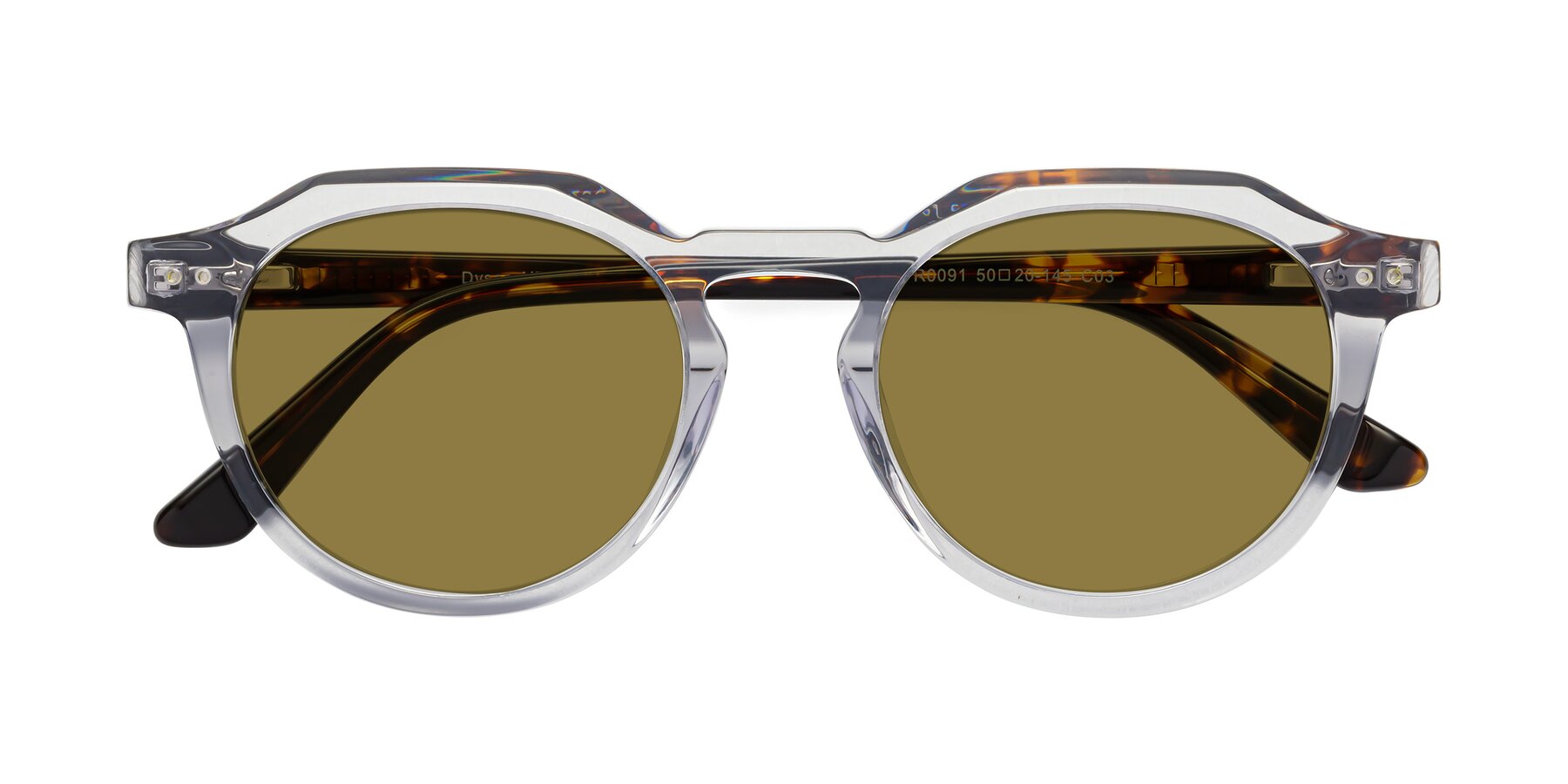 Folded Front of Dyson in Transparent Livid-Tortoise with Brown Polarized Lenses