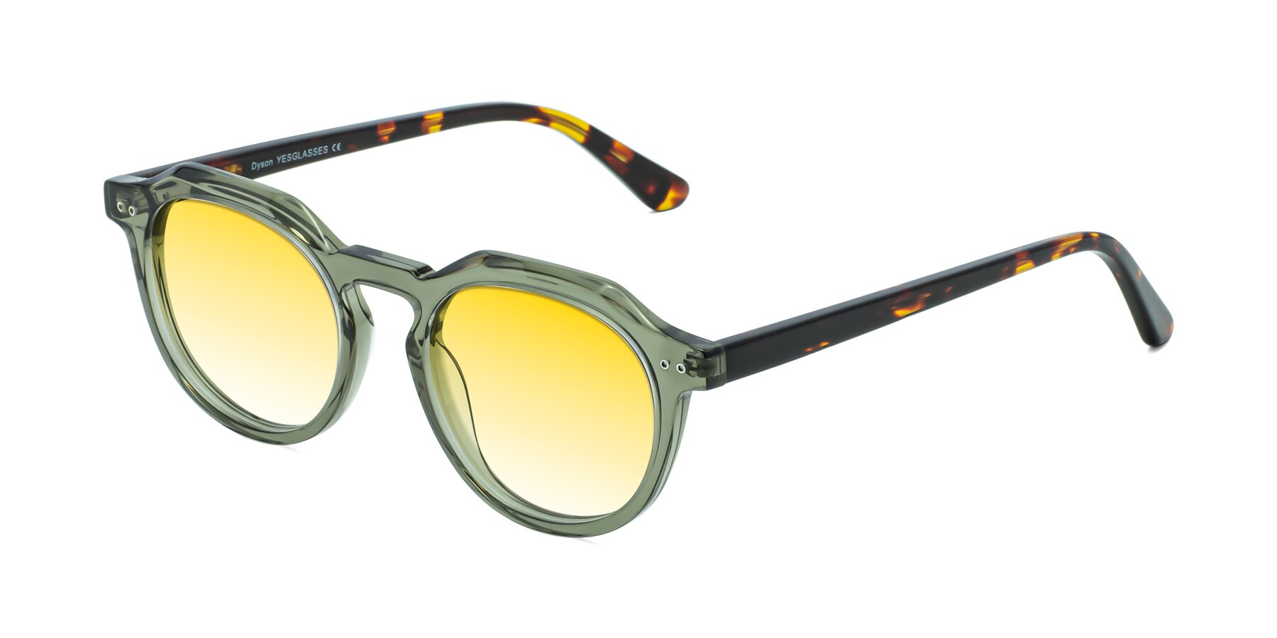 Angle of Dyson in Transparent Green-Tortoise with Yellow Gradient Lenses