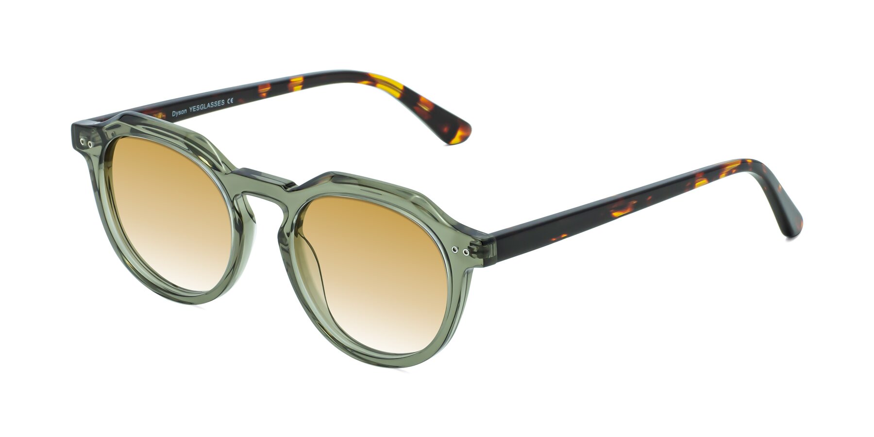Angle of Dyson in Transparent Green-Tortoise with Champagne Gradient Lenses
