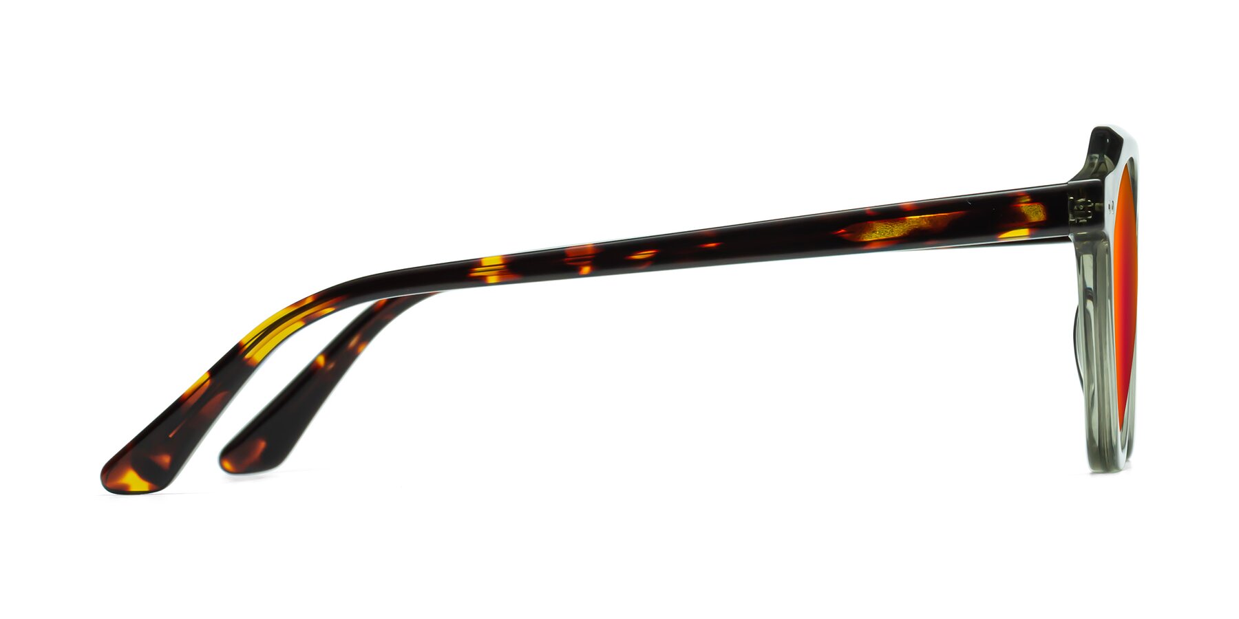 Side of Dyson in Transparent Green-Tortoise with Red Gold Mirrored Lenses