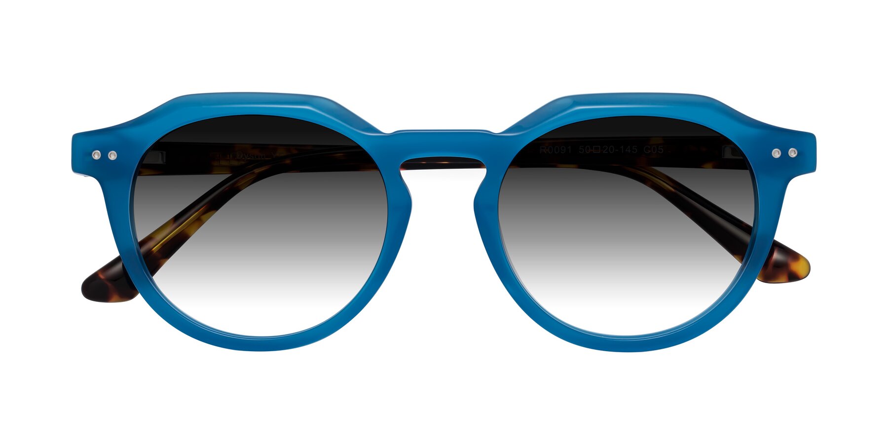 Folded Front of Dyson in Sky Blue-Tortoise with Gray Gradient Lenses