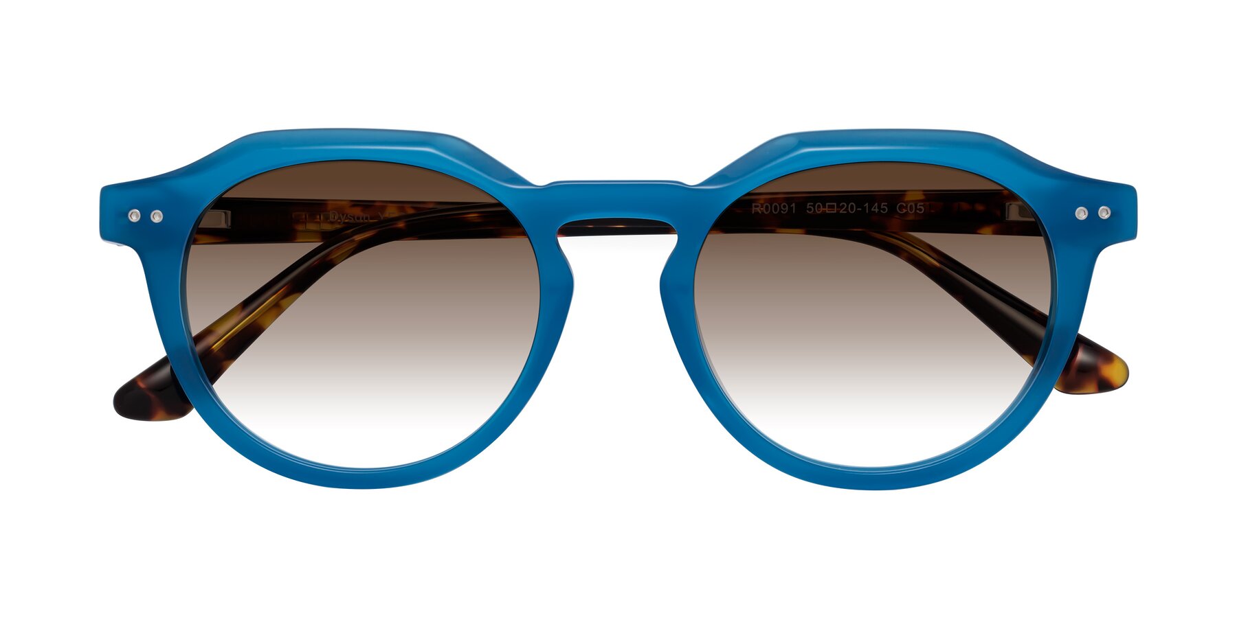 Folded Front of Dyson in Sky Blue-Tortoise with Brown Gradient Lenses