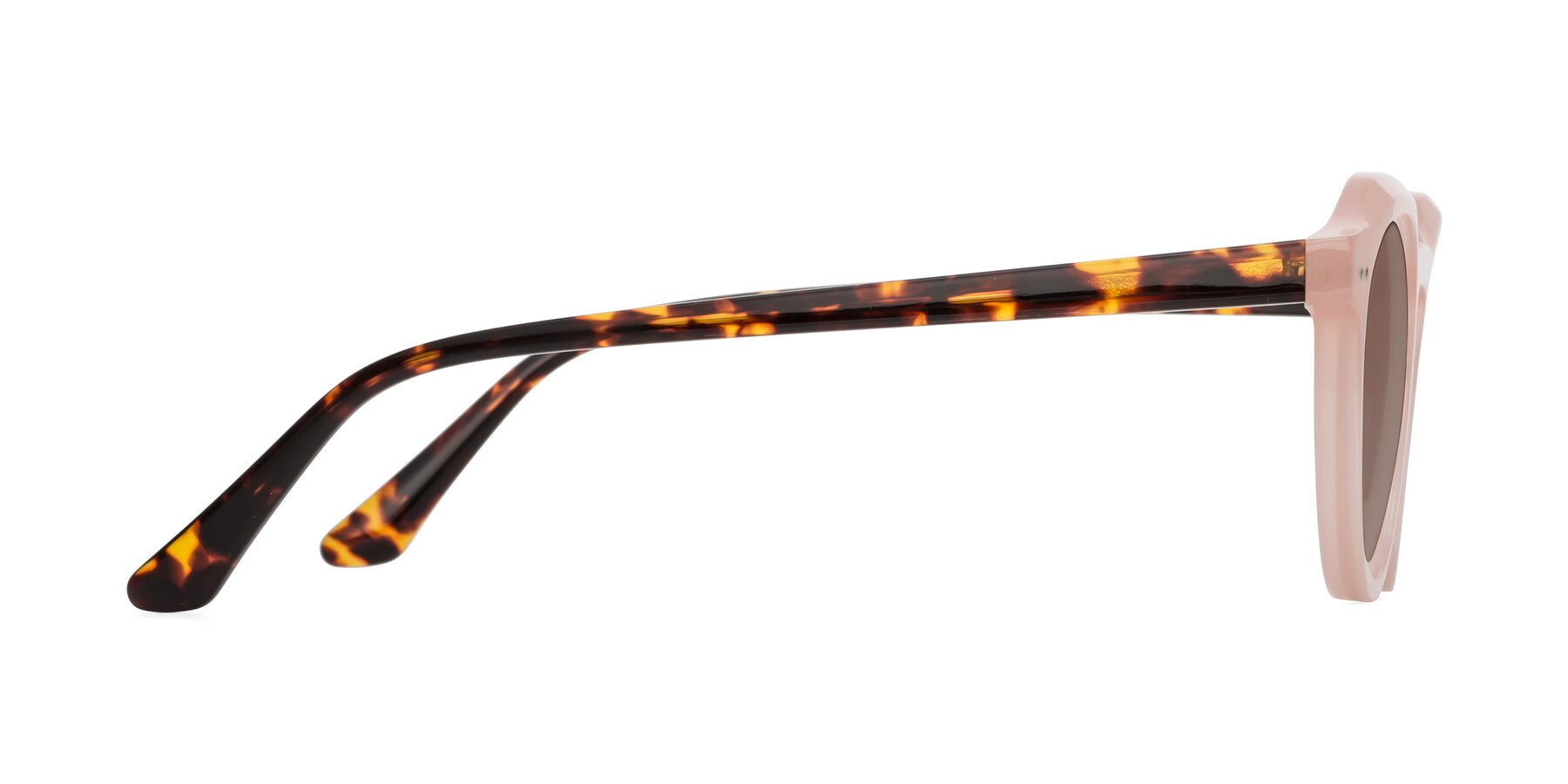 Side of Dyson in Peach-Tortoise with Medium Brown Tinted Lenses