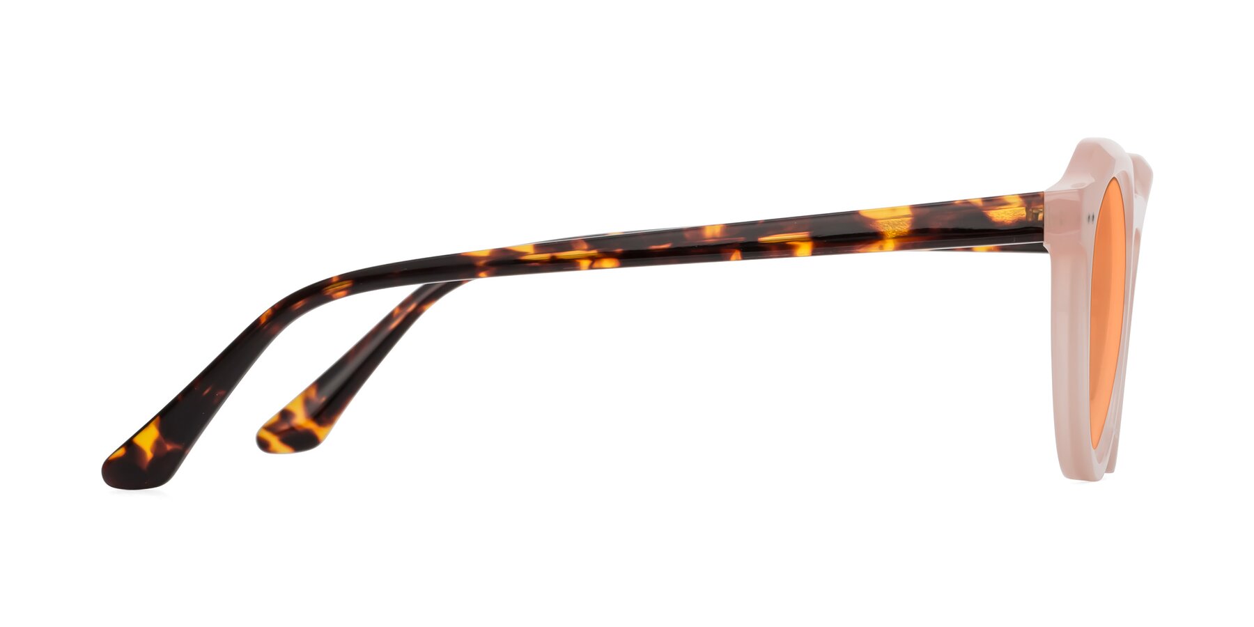 Side of Dyson in Peach-Tortoise with Medium Orange Tinted Lenses