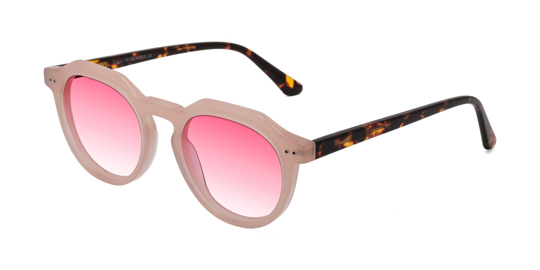 Angle of Dyson in Peach-Tortoise with Pink Gradient Lenses