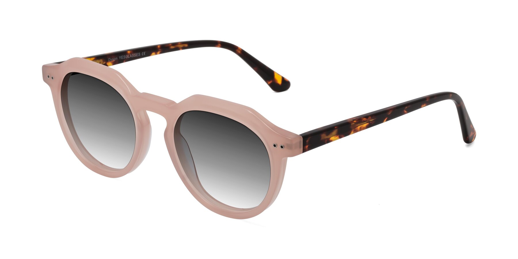 Angle of Dyson in Peach-Tortoise with Gray Gradient Lenses