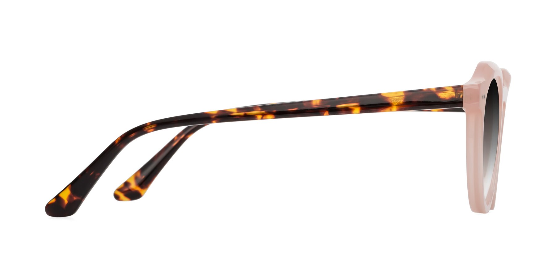 Side of Dyson in Peach-Tortoise with Gray Gradient Lenses