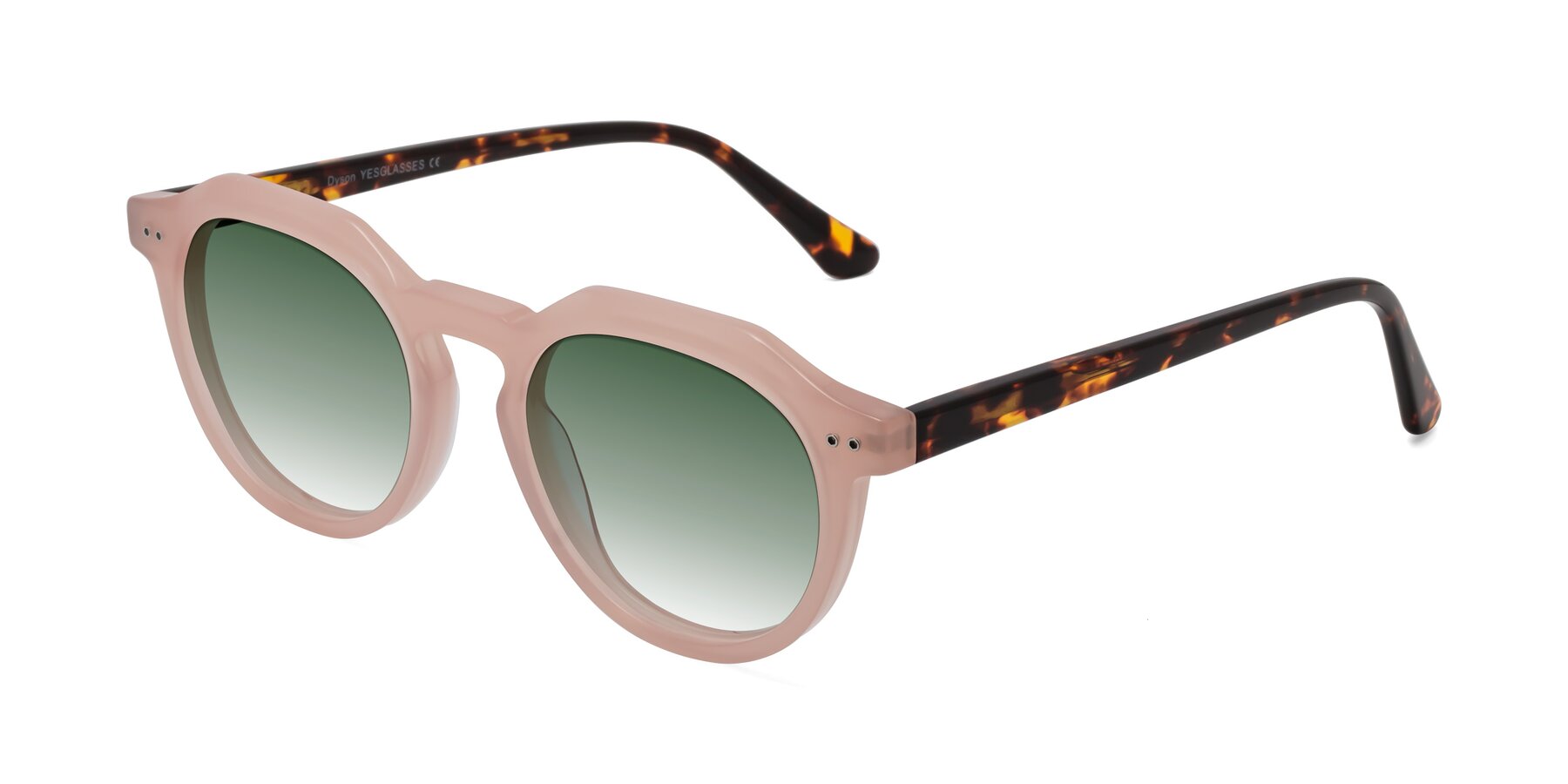 Angle of Dyson in Peach-Tortoise with Green Gradient Lenses