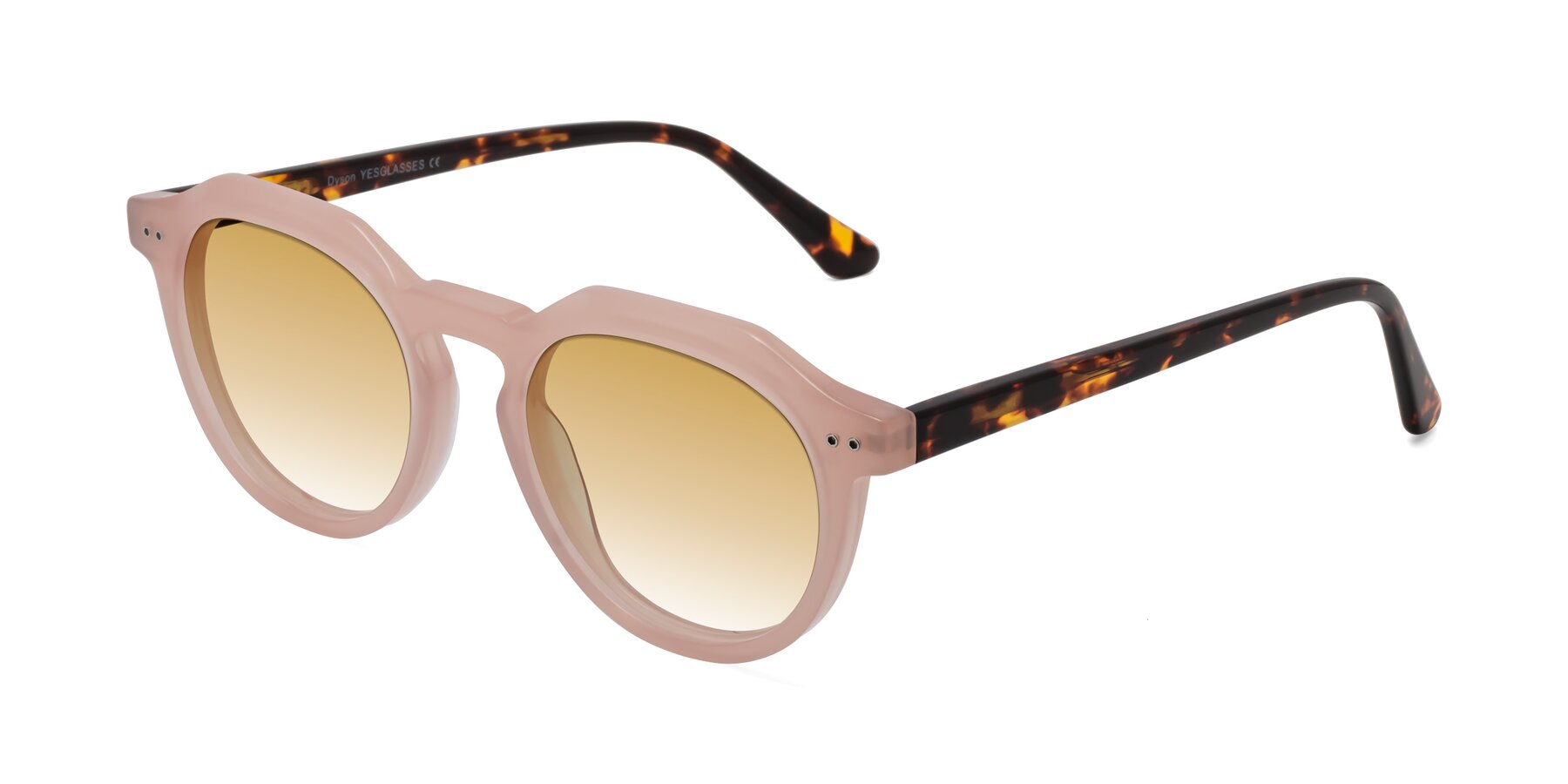 Angle of Dyson in Peach-Tortoise with Champagne Gradient Lenses