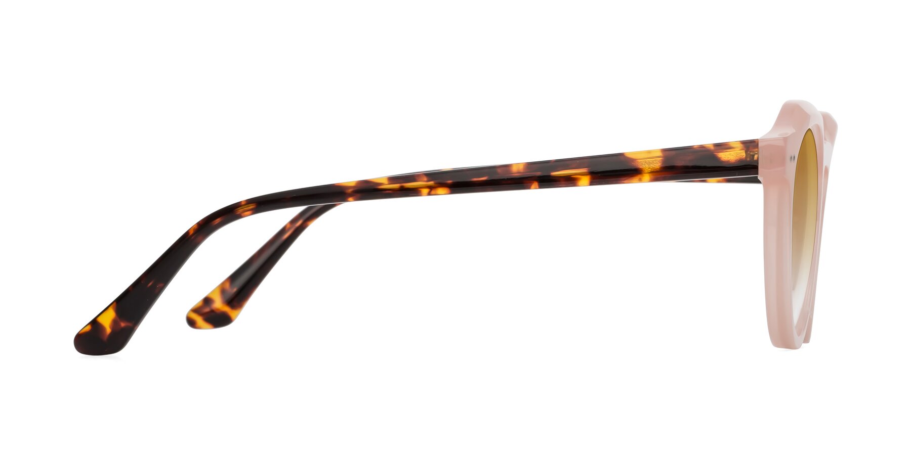 Side of Dyson in Peach-Tortoise with Champagne Gradient Lenses