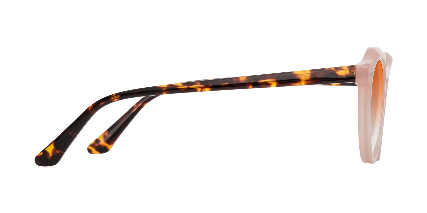 Side of Dyson in Peach-Tortoise with Orange Gradient Lenses