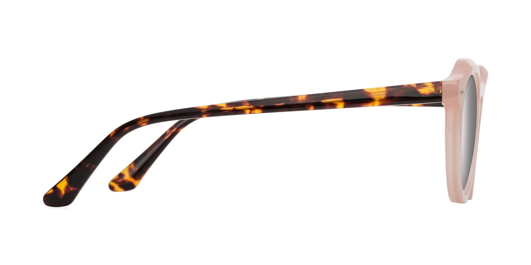 Side of Dyson in Peach-Tortoise with Silver Mirrored Lenses