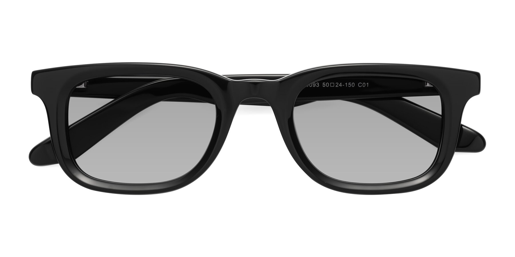 Folded Front of Reid in Black with Light Gray Tinted Lenses