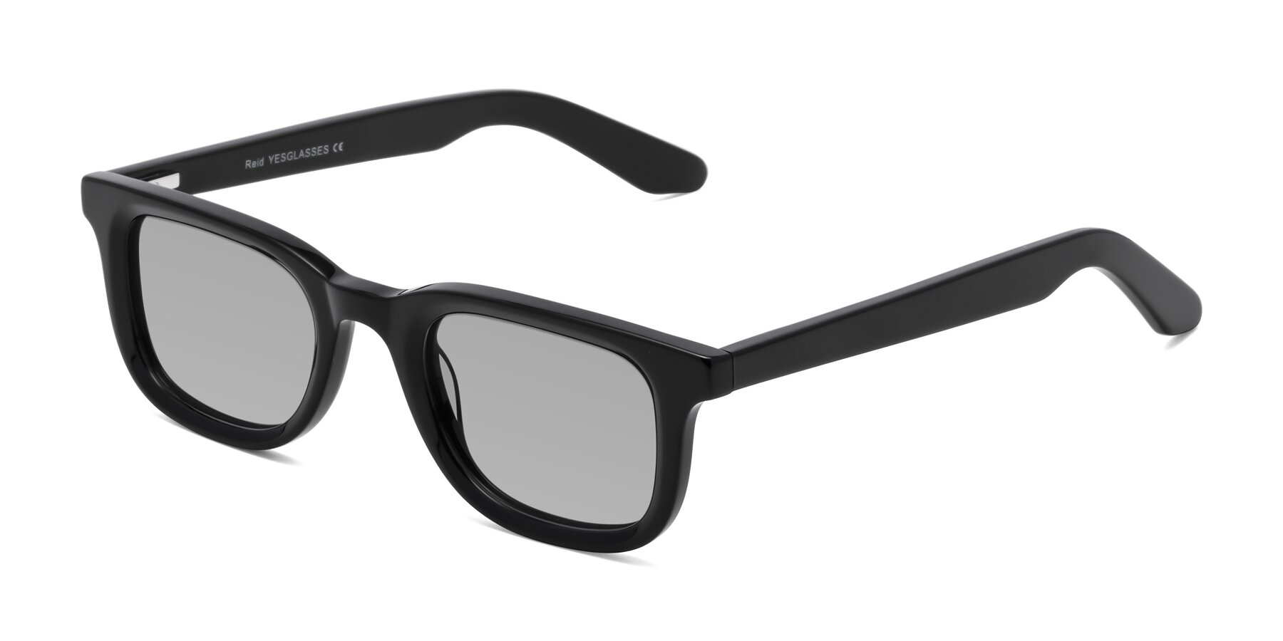 Angle of Reid in Black with Light Gray Tinted Lenses