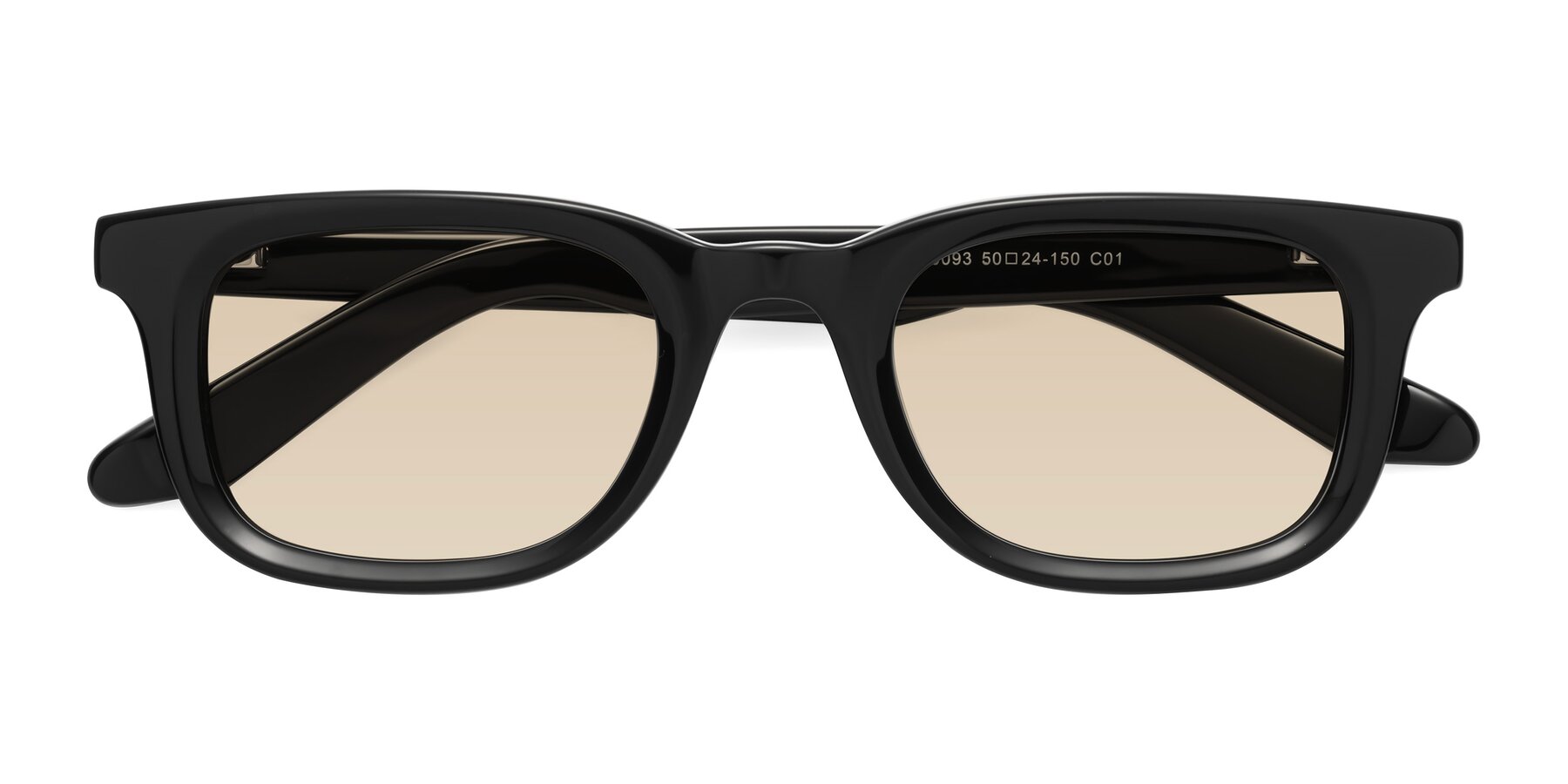 Folded Front of Reid in Black with Light Brown Tinted Lenses