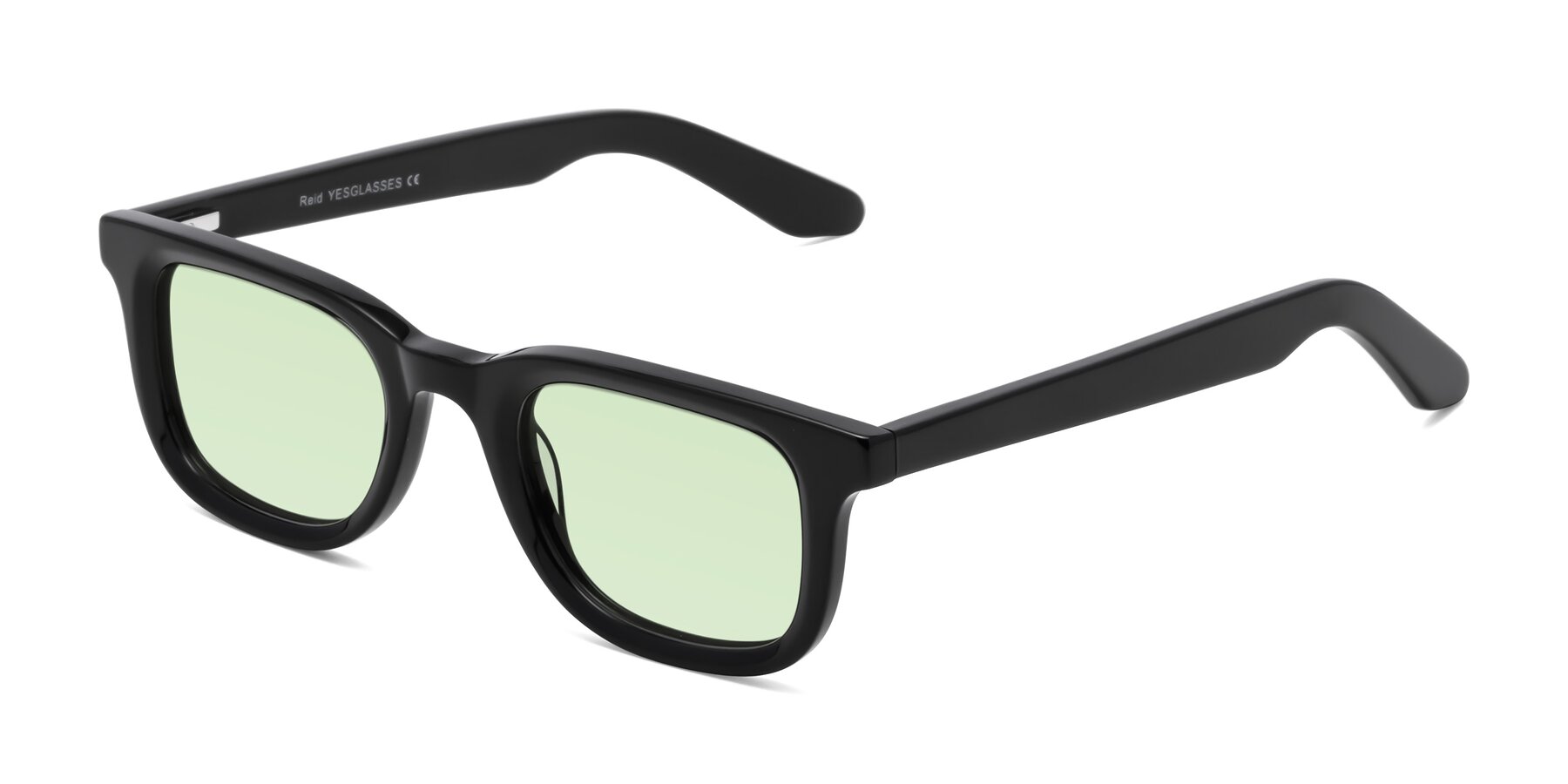 Angle of Reid in Black with Light Green Tinted Lenses