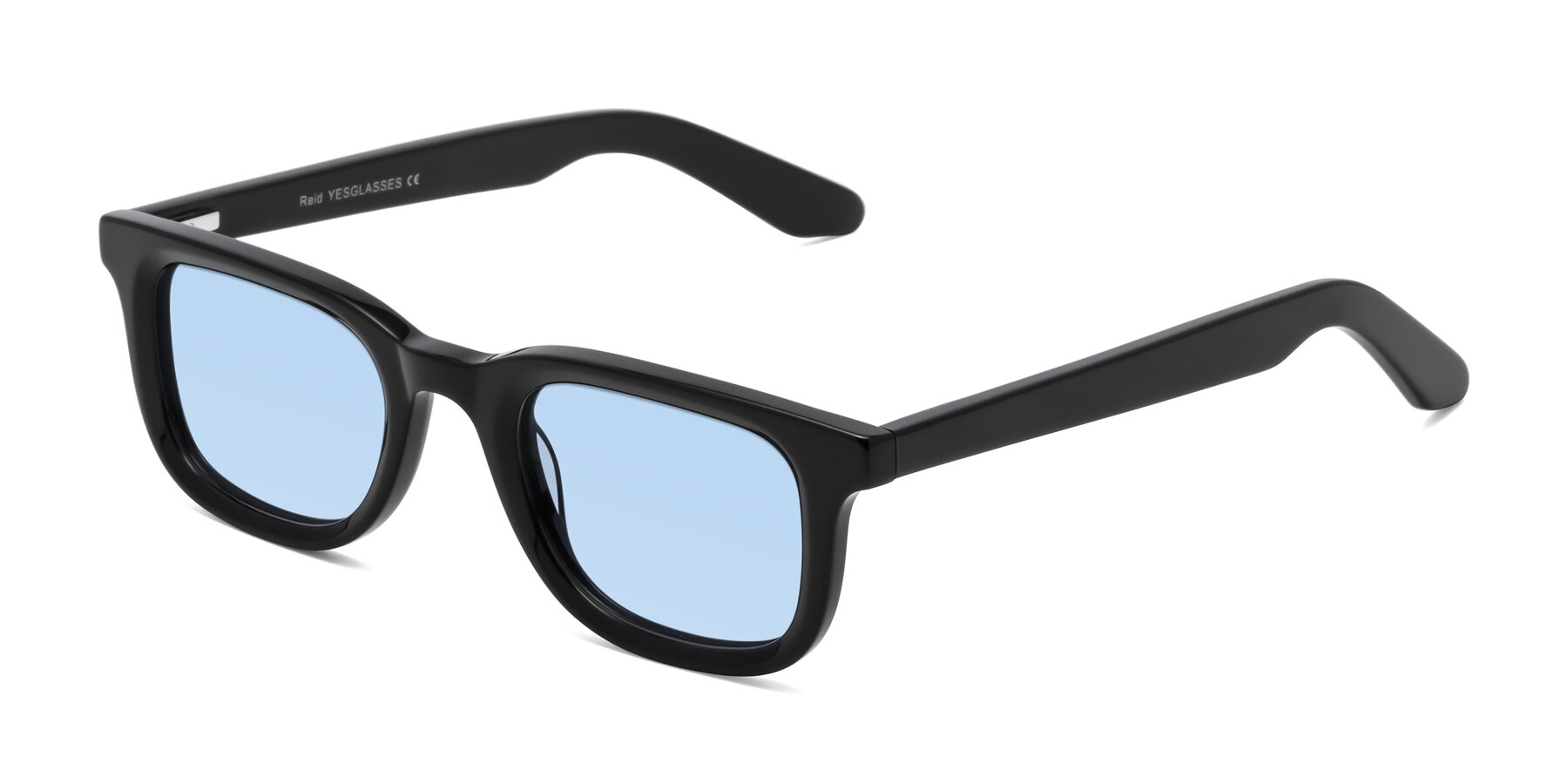 Angle of Reid in Black with Light Blue Tinted Lenses