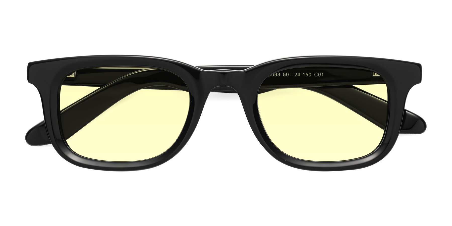 Folded Front of Reid in Black with Light Yellow Tinted Lenses