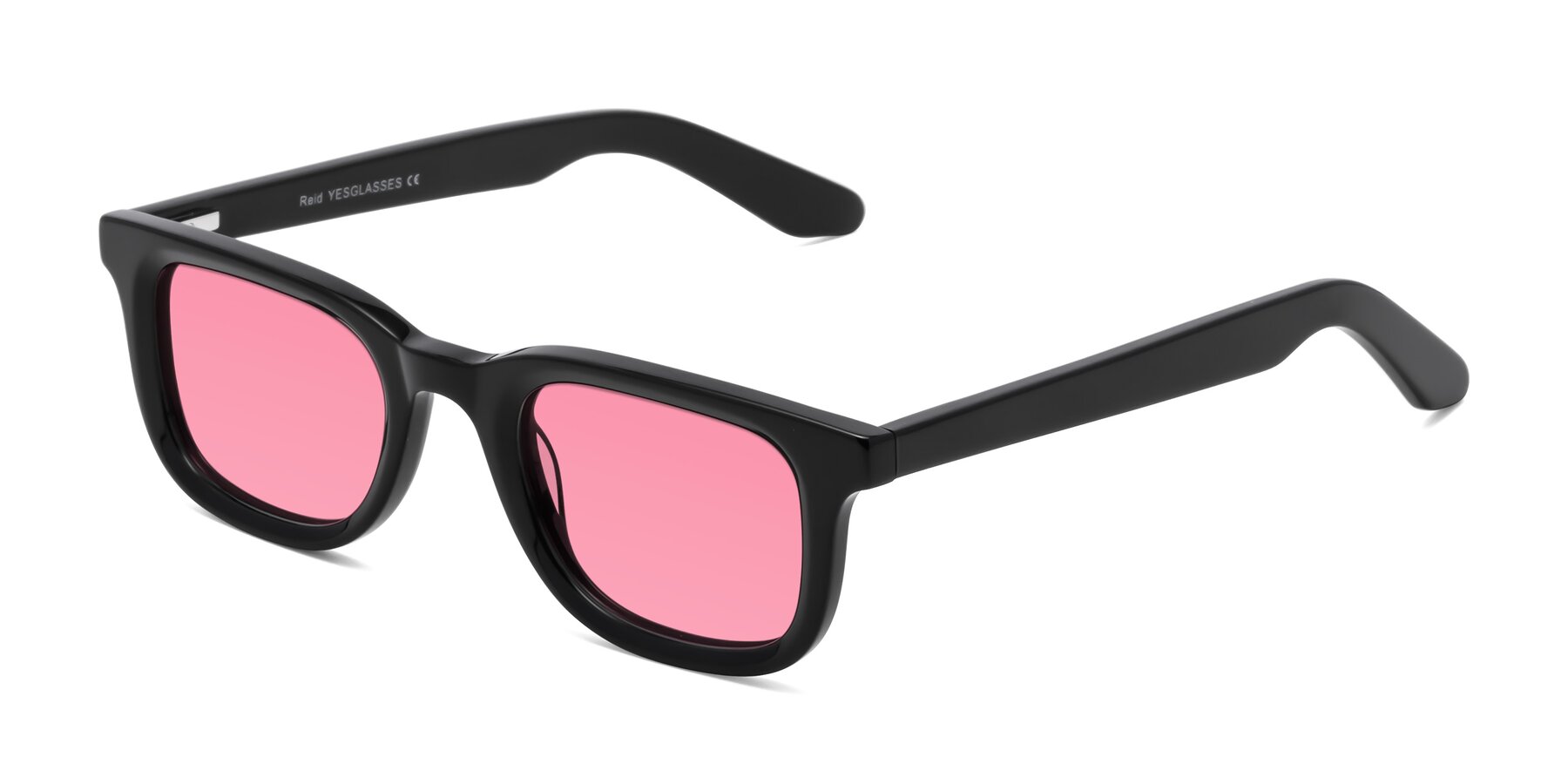 Angle of Reid in Black with Pink Tinted Lenses