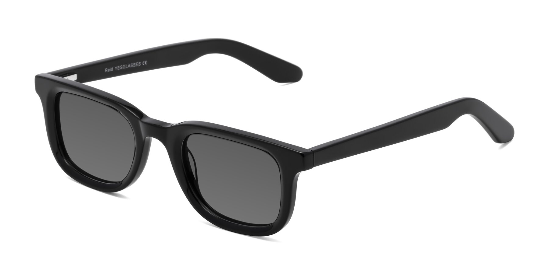 Angle of Reid in Black with Medium Gray Tinted Lenses