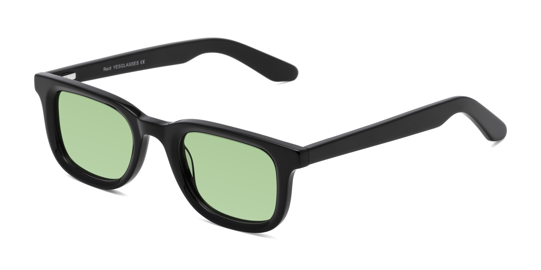 Angle of Reid in Black with Medium Green Tinted Lenses