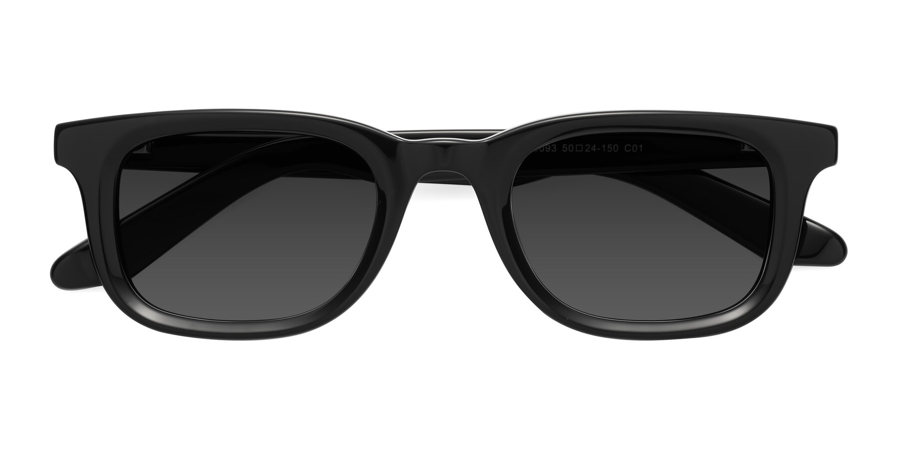 Folded Front of Reid in Black with Gray Tinted Lenses